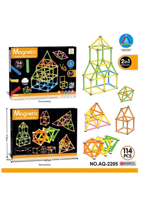 Magnetic stick puzzle 114 pieces