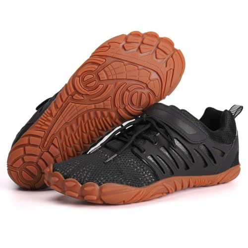 MIFAWA Barefoot Shoes Men Wide Toe Box Zero Drop Water Shoes Men for Gym Workout Minimalist Weightlifting CrossTrainer Running Hike Grounded Footwear Black Brown - Image 1