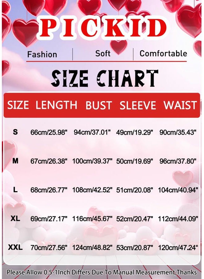 PICKID Valentines Shirts for Women 3/4 Sleeve Cute Love Heart Graphic T-Shirt Spring Casual Tee Tops, Red1, XL - Image 5