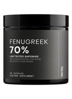 Toniiq Ultra High Strength Fenugreek Capsules - 25,000mg 20:1 Extract - 70% Saponins (875mg) - Highest Potency Fenugreek Supplement - Third Party Tested - 60 Capsules  - Image 1