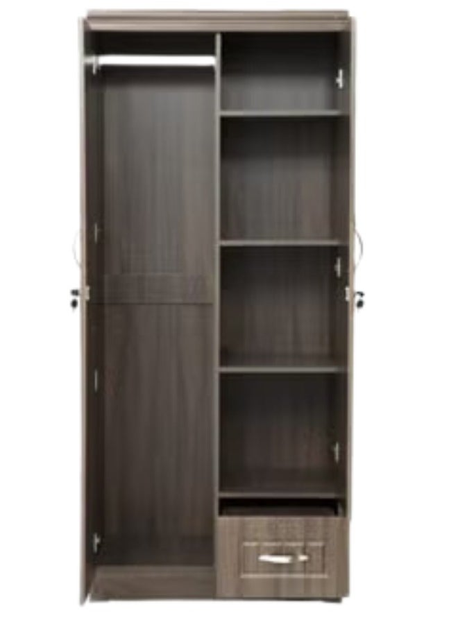 ALWASIT HOME 2 Door Wooden Wardrobe Cabinet Cupboard Engineered Wood Perfect Modern Stylish Heavy Duty With Mirror  - Image 2
