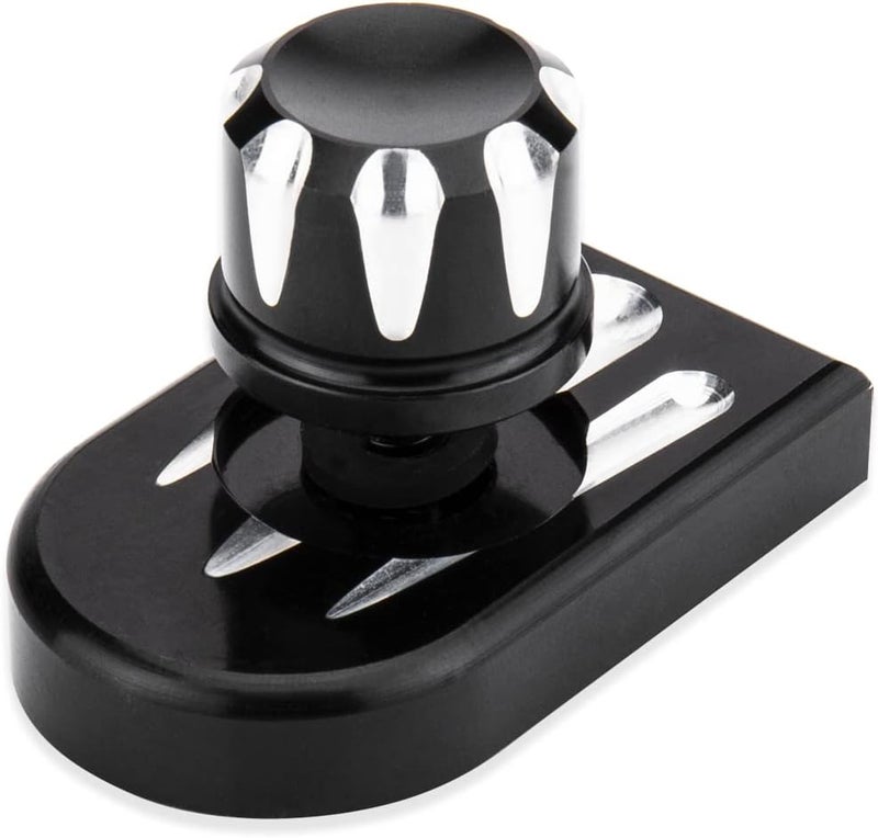 KICRY Seat Bolt Tab Screw Mount Knob Cover for Harley Quick-Release Hardware Kit - Black Knurled Billet Aluminum - Image 1
