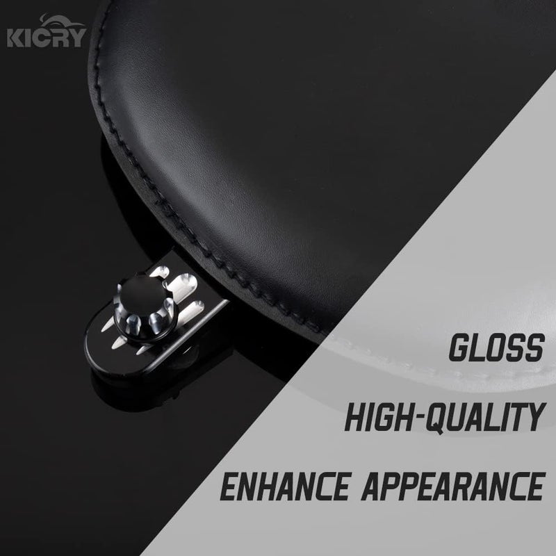 KICRY Seat Bolt Tab Screw Mount Knob Cover for Harley Quick-Release Hardware Kit - Black Knurled Billet Aluminum - Image 5