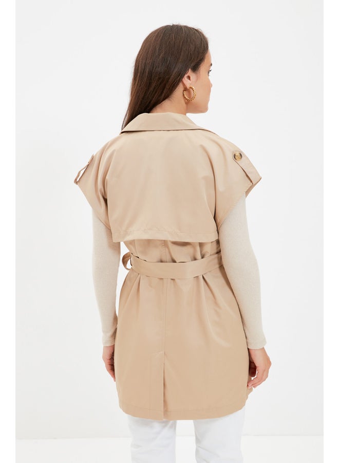 trendyol Sleeveless Trench Coat - Image 5