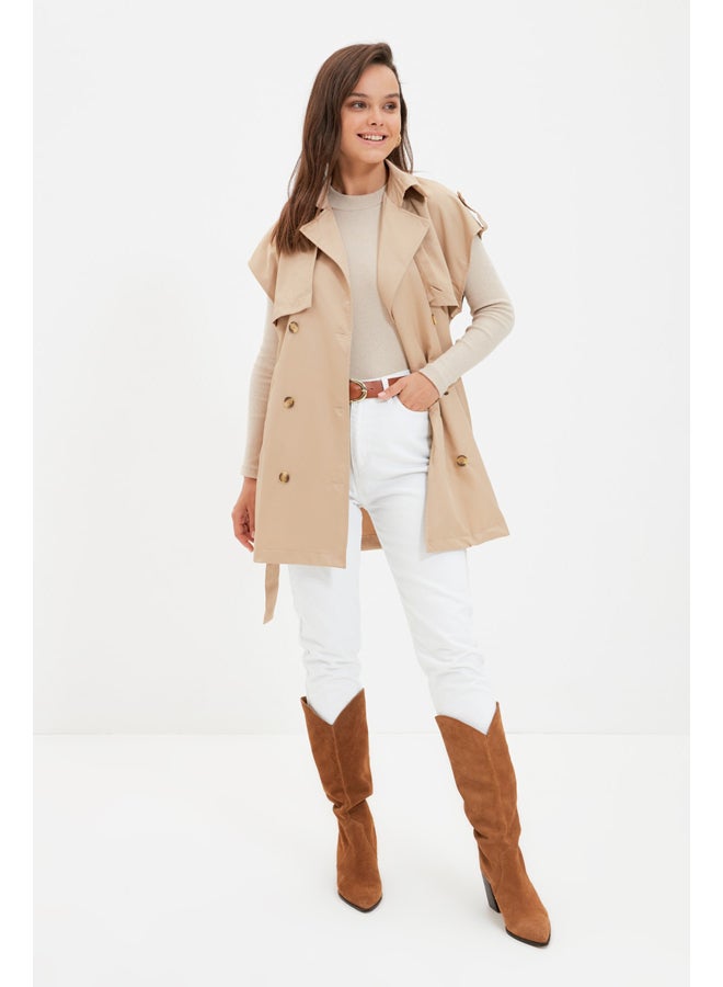 trendyol Sleeveless Trench Coat - Image 3