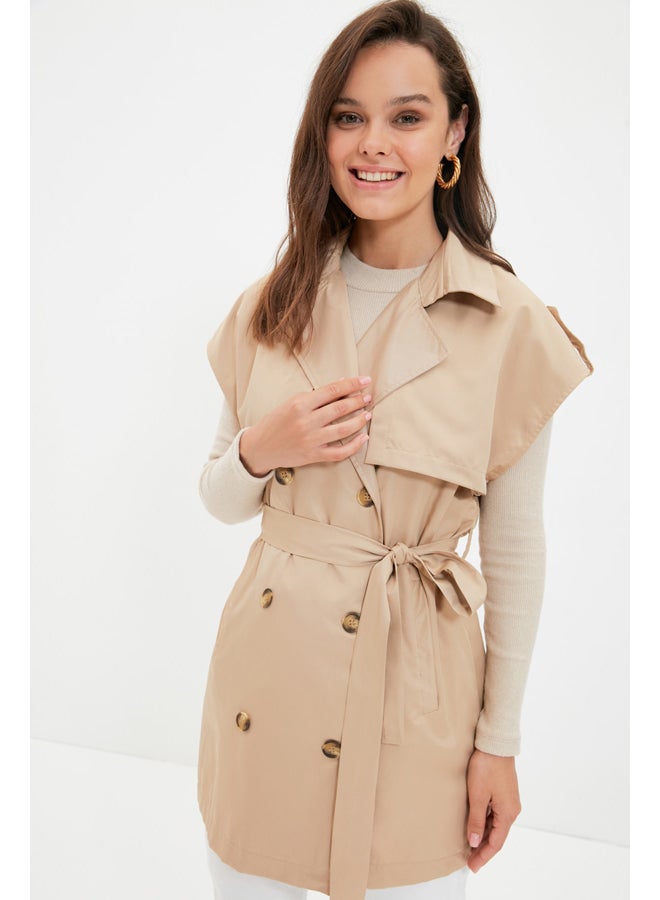 trendyol Sleeveless Trench Coat - Image 2