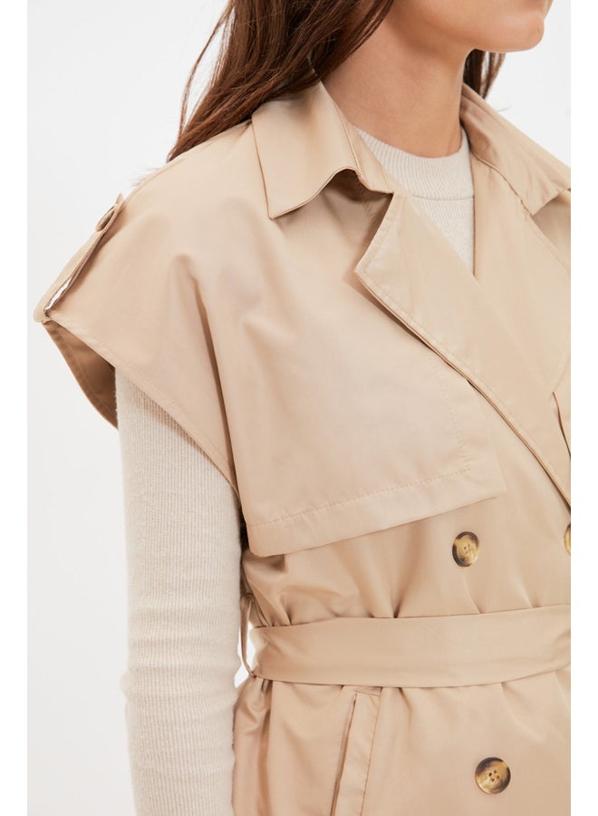 trendyol Sleeveless Trench Coat - Image 4