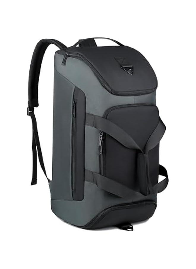 HOOKOR Gym Bag for Men/Women,Travel Duffel Bag with Shoe Compartment, Carry On Weekender/Overnight Bag, Waterproof Gym Backpack Travel Bag for Camping (Gray Dark)  - Image 1
