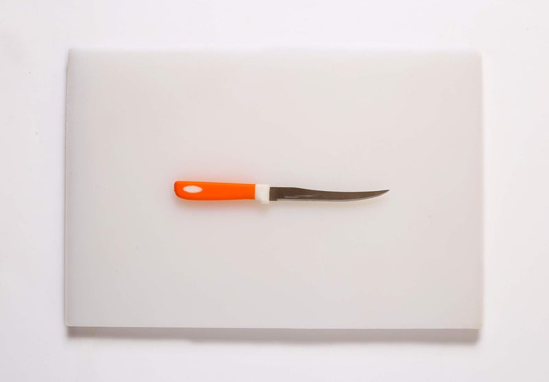 Urmila Plastic® Chopping Board Cutting Board Plastic Chopping Board for Kitchen for Meats Vegetables Fruits Chicken - Antibacterial Surface - Extra Large 18x12 Inches (White) with Knife - Image 5