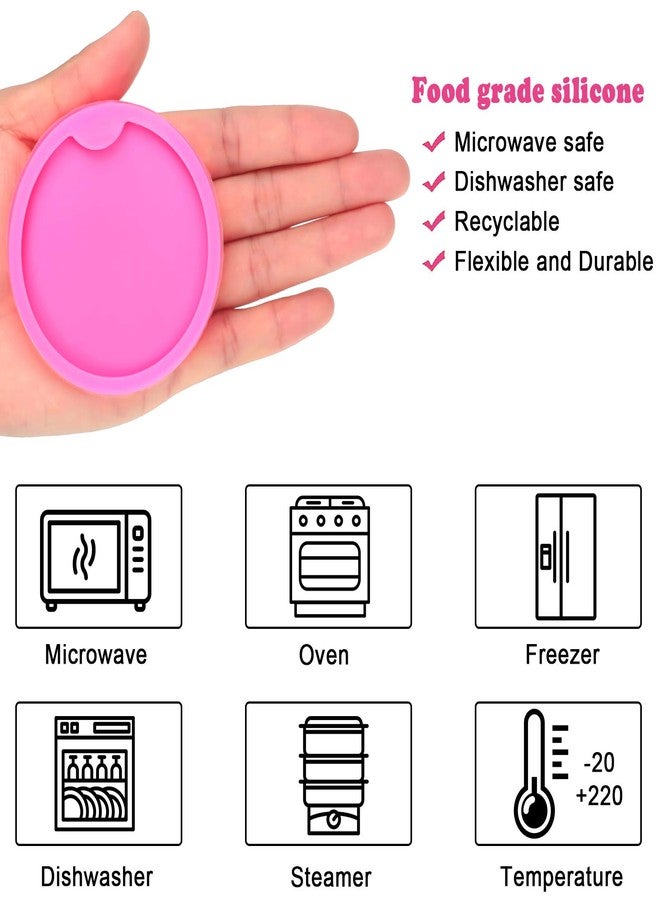 Romooa 8 Pieces Car Coaster Mold DIY Round Coaster Resin Silicone Mold Epoxy Casting Silicone Keyring for Cup Mats, Home Decoration, Pink, 6.5 Cm, 7.5 Cm,8.5cm, 10cm Diameter - Image 3