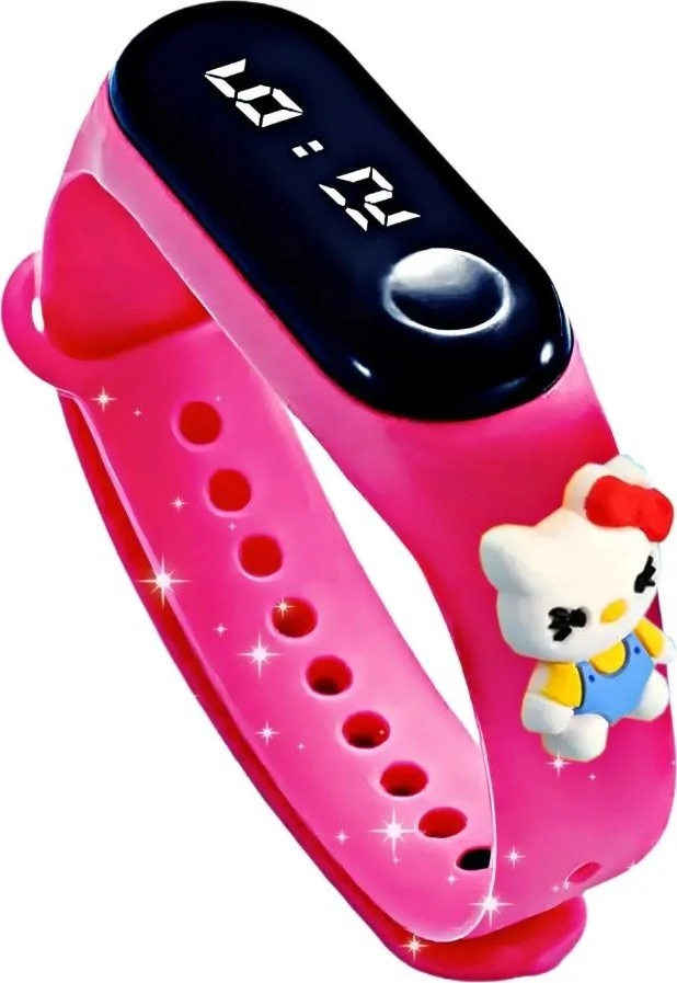 دي زي سي كوزنلر أفم Dzc Cousins ​​Avm Hello City Digital LED Children's Watch with Baby Figure Touch Screen Waterproof (Pink) (Not Smart)