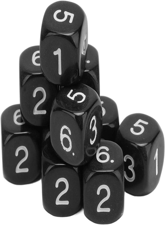 SelHeng 20Pcs Black Polyhedral Dice Set, 6-Sided Number Dice, 16mm, Round Corner, for Board Games and Teaching - Image 1