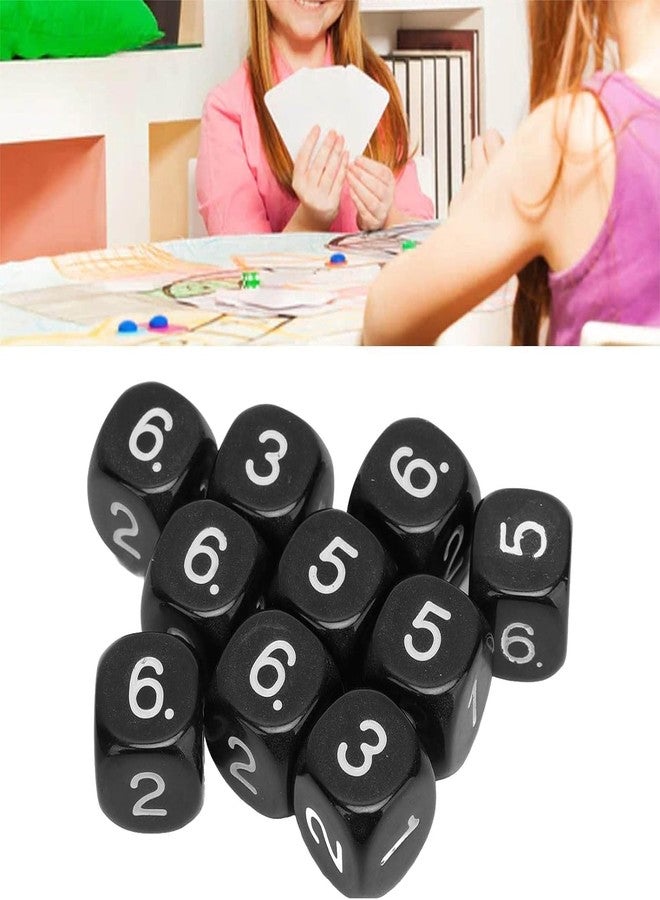 SelHeng 20Pcs Black Polyhedral Dice Set, 6-Sided Number Dice, 16mm, Round Corner, for Board Games and Teaching - Image 3