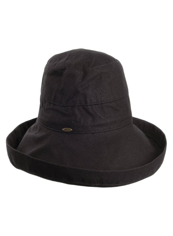Scala Women's Cotton Hat with Inner Drawstring and Upf 50+ Rating,Black,One Size - Image 1
