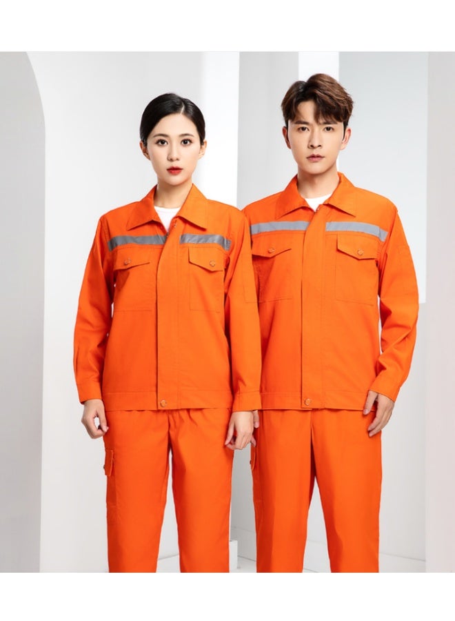 NIBEMINENT Cotton Work Clothes Reflective Pocket Unisex Work Overall Safety Worker Coveralls for Auto Repairmen Mechanics - Image 1