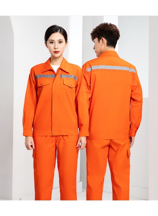 NIBEMINENT Cotton Work Clothes Reflective Pocket Unisex Work Overall Safety Worker Coveralls for Auto Repairmen Mechanics - Image 2