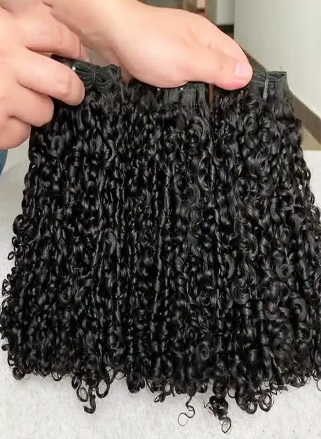 JYZ 16A Double Weft Pixie Curly Human Hair Bundles 14 Inch 1 Bundle Burmese Curly Bundles Human Hair 3C4A 100% Unprocessed Brazilian Raw Virgin Hair Extensions Quick Weave Extensions Natural Color - Image 2