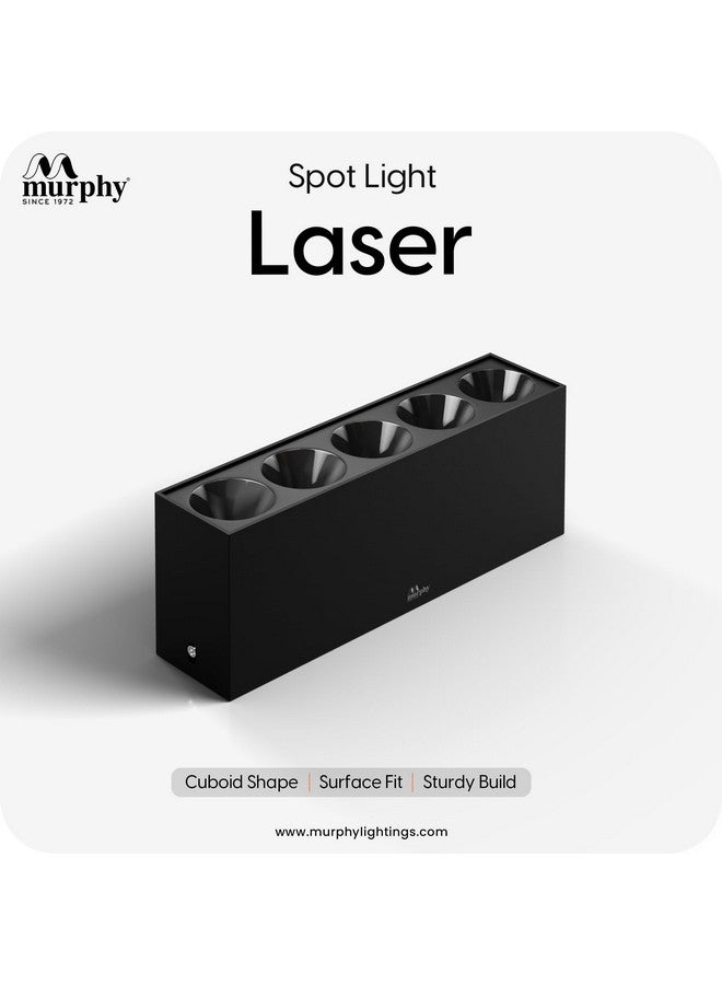 MURPHY Murphy 10W Black Gold Finish Square Laser Surface LED COB Spot, Focus, Down Ceiling Light, Surface Light (Warm White, Pack of 1), with 2 Years Warranty - Image 2