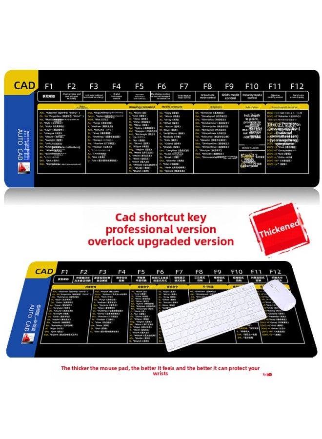 [blender Shortcut Key] Oversized WPS Desk Pad IDEA Office Mouse Pad Da Vinci Keyboard Computer Pad-Color:1200*600*2mm-Pattern:CAD Shortcuts Pro  - Image 1