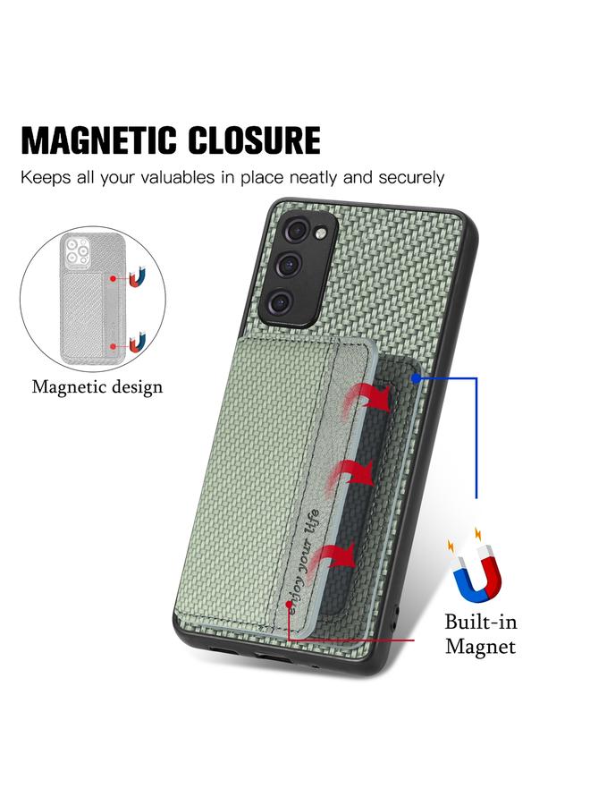 اس-توب جراب لهاتف Samsung Galaxy S20 FE مصنوع من ألياف الكربون ومحفظة مغناطيسية وحقيبة هاتف - Image 3