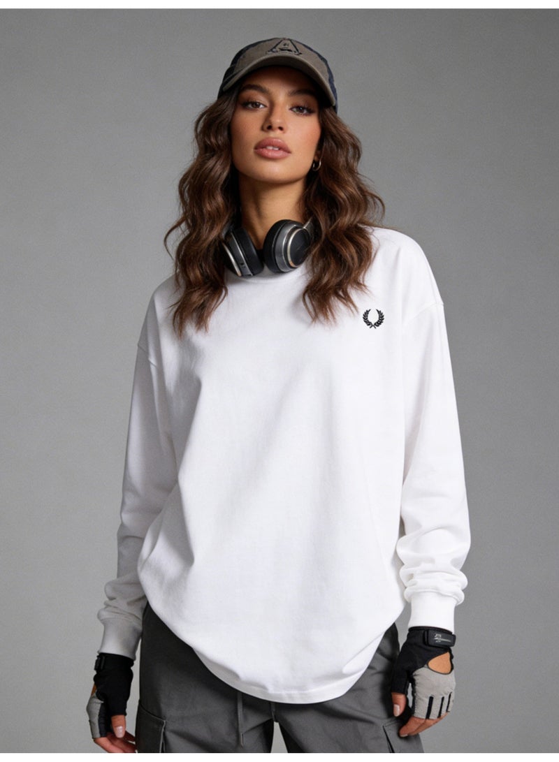 فريد بيري Fred Perry men's and women's laurel LOGO T-shirt | classic casual pullover/cotton 300g - Image 2