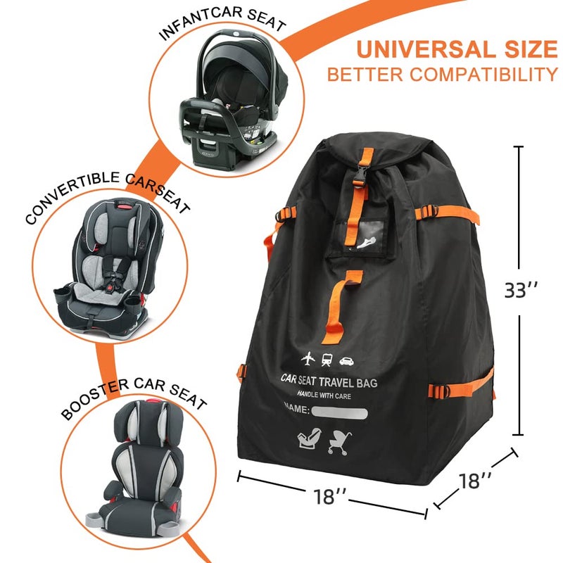 Clearworld Car Seat Travel Bag for Air Travel, Durable Gate Check Bag for Airport,Foldable Baby Stroller Travel Carry Bag, Fits Car Seats, Infant Carriers & Booster,Universal Size - Image 3