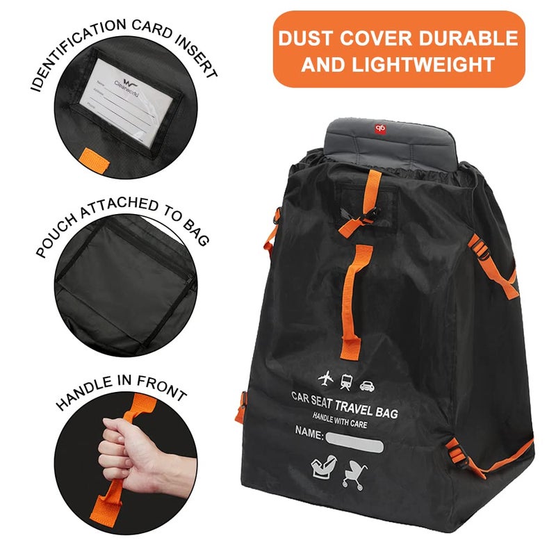 Clearworld Car Seat Travel Bag for Air Travel, Durable Gate Check Bag for Airport,Foldable Baby Stroller Travel Carry Bag, Fits Car Seats, Infant Carriers & Booster,Universal Size - Image 4