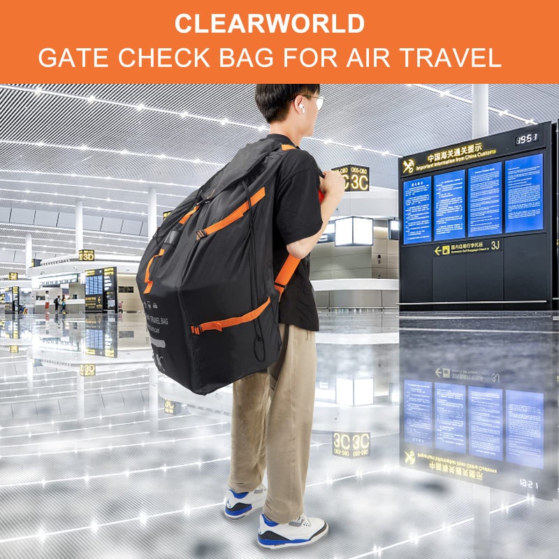 Clearworld Car Seat Travel Bag for Air Travel, Durable Gate Check Bag for Airport,Foldable Baby Stroller Travel Carry Bag, Fits Car Seats, Infant Carriers & Booster,Universal Size - Image 2