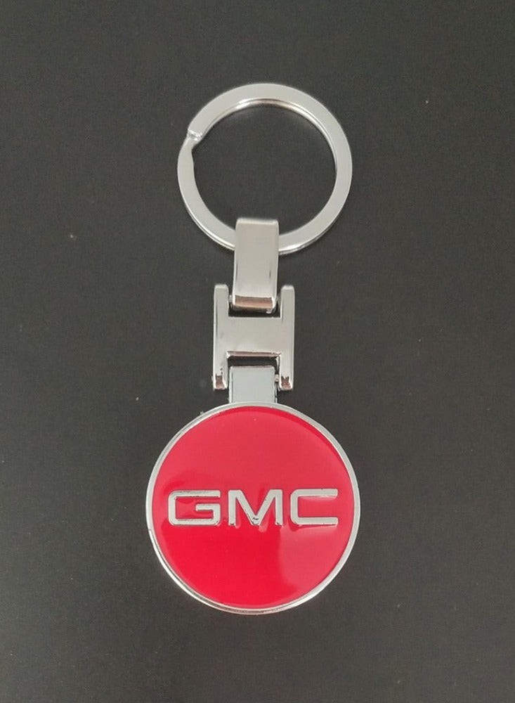 سلسلة مفاتيح معدنية من سبائك الزنك تحمل شعارًا ثلاثي الأبعاد لسيارة GMC