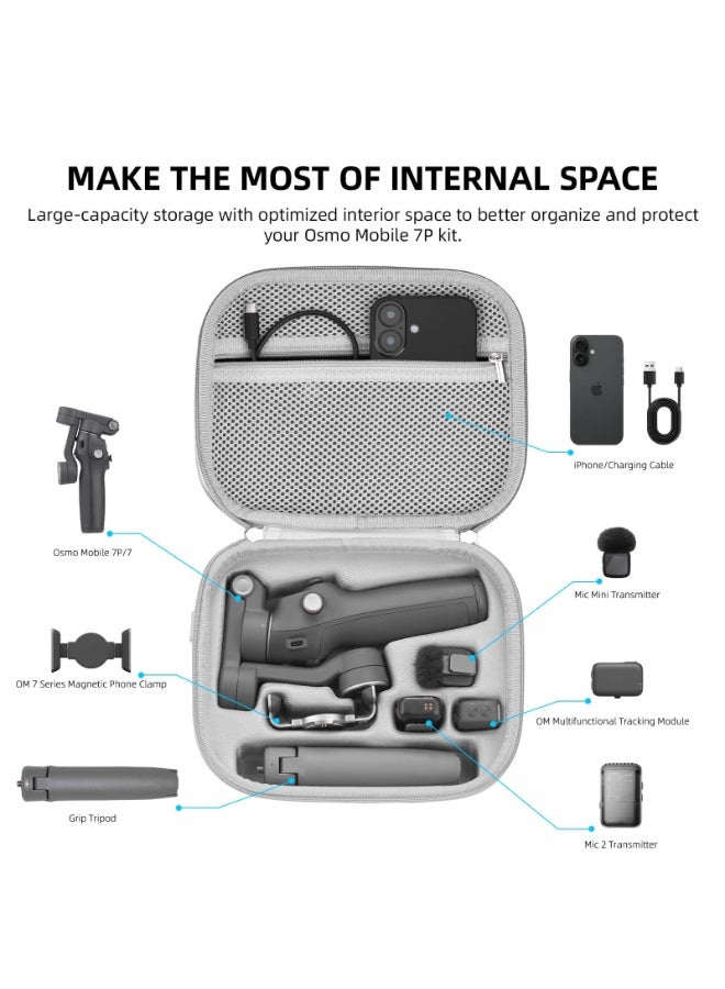1Pcs for Osmo Mobile 7P Carrying Case, PU Portable Shoulder Bag for DJI OM 7/7P Protective Travel Storage Case Smartphone Gimbal Stabilizer Accessories - Image 2