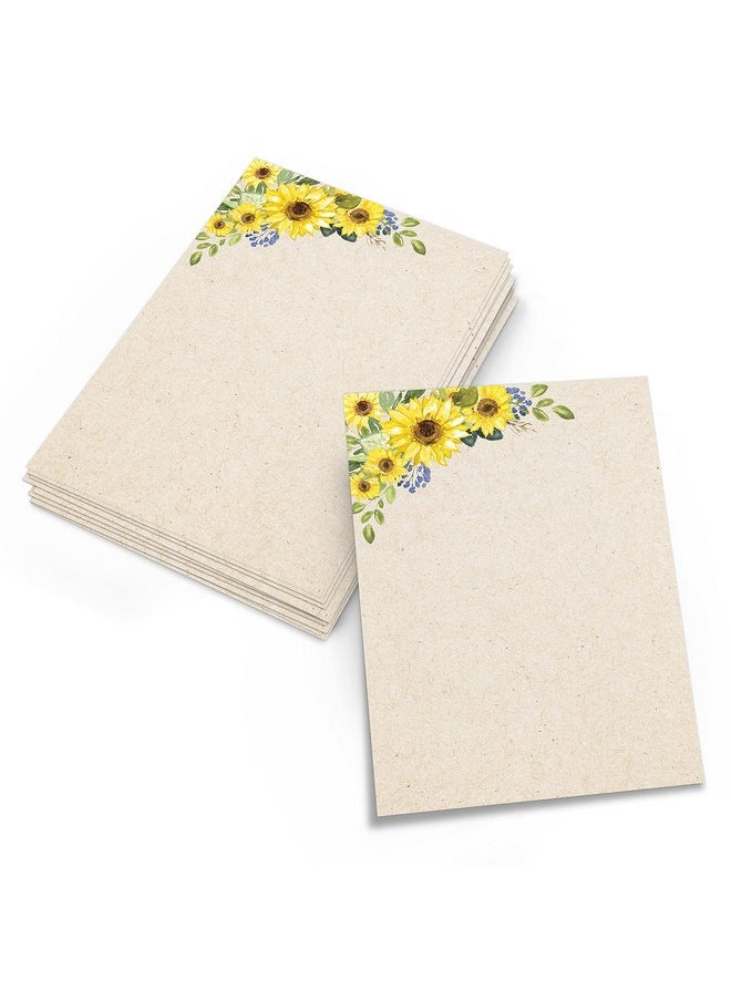 5X7 Blank Sunflower Cards Tan (Set Of 50) Floral Corner Notecards Plain Floral Cards Thick Heavycardstock Bright Yellow Sunflowers On Rustic Kraft No Envelopes Made In The Usa - pzsku/Z8F435744125A7861DEB6Z/45/_/1724477215/fd227945-7439-48da-810e-fbd8ff02b891