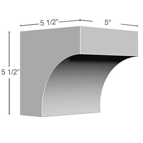 Ekena Millwork BKT05X05X05ST 5-Inch W x 5 1/2-Inch D x 5 1/2-Inch H Stockport Bracket - Image 2