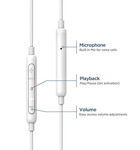 Encased Thore Wired in Ear Headphones for iPhone Xr, Xs Max, iPhone 11, 12, 13, 14 Pro Max Earphones with Mic - Lightning MFi Certified by Apple Earbuds with Remote Microphone + Volume Control (V100) - Image 2