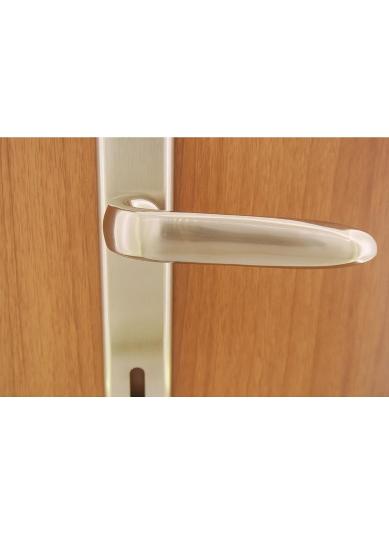 Oslo Nickel Satin Mirrored Door Handle Yale  - Image 2