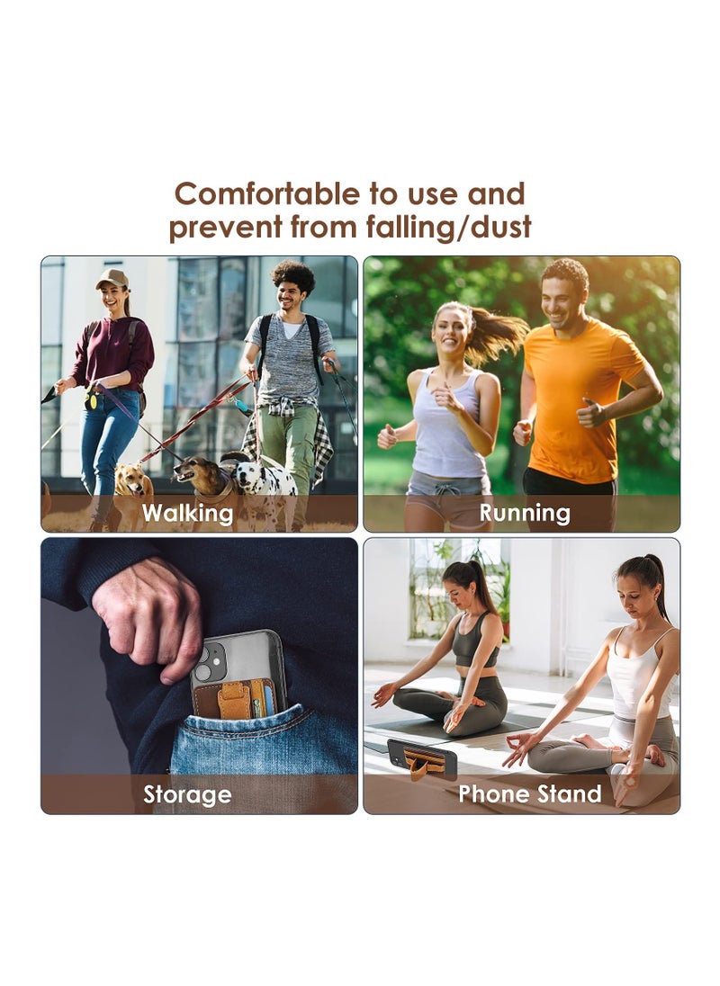 Generic - Cell Phone Card Holder Pouch Self-Adhesive Phone, Brown, Stick on Wallet Card Holder for Back of Phone Case Leather ID Card Holder Sleeve Pouch Credit Card Grip Holder - Image 1