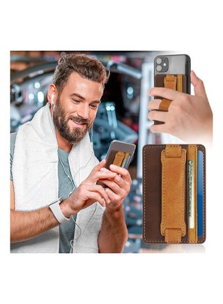 Generic Cell Phone Card Holder Pouch Self-Adhesive Phone, Brown