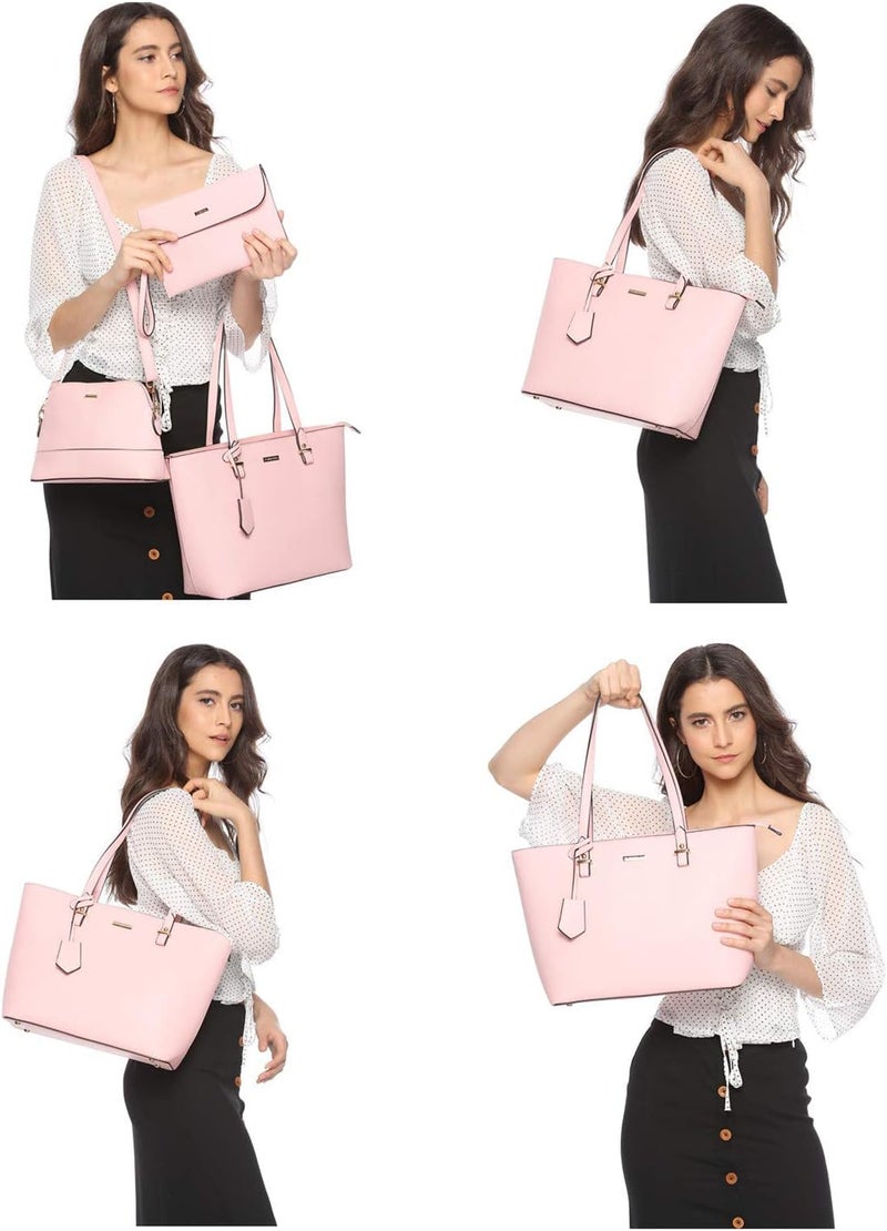 YTL Women Fashion Handbags Wallet Tote Bag Shoulder Bag Top Handle Satchel Purse Set 4pcs - Image 3
