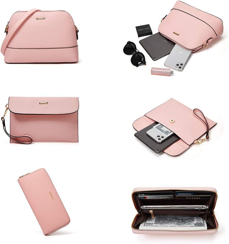 YTL Women Fashion Handbags Wallet Tote Bag Shoulder Bag Top Handle Satchel Purse Set 4pcs - Image 5