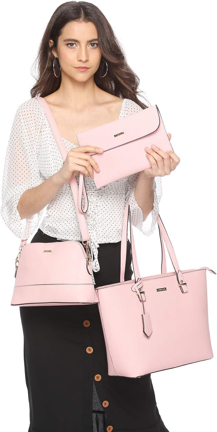 YTL Women Fashion Handbags Wallet Tote Bag Shoulder Bag Top Handle Satchel Purse Set 4pcs - Image 2