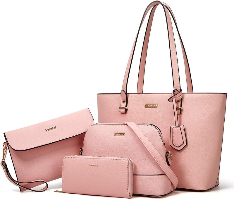YTL Women Fashion Handbags Wallet Tote Bag Shoulder Bag Top Handle Satchel Purse Set 4pcs - Image 1