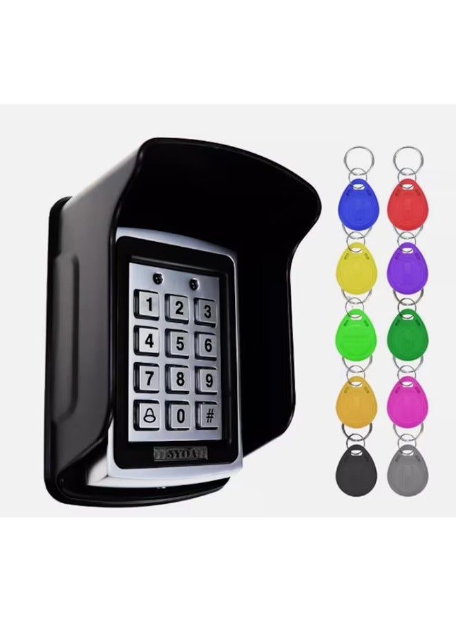 RFID Metal Access Control Keypad Waterproof Rainproof Cover Outdoor Door Opener Electronic Lock System Cover EM4100 Keychains - Image 1
