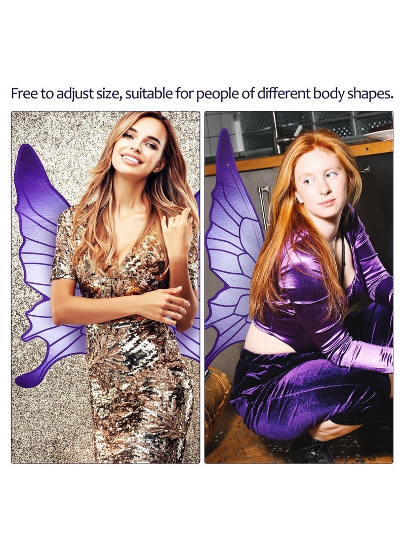 Excefore Butterfly Fairy Wings Purple Sparkle Princess Butterfly Wings Wings Dress Up Girls Butterfly Costume Birthday Wedding Decoration For Women Girl - Image 3