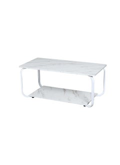 DANUBE HOME Rowan Coffee Table Multifunctional Living Room Desk Space Saving Center Table Modern Design Furniture For Home Living Room L 100 x W 48 x H 43 cm White  - Image 3