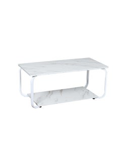 DANUBE HOME Rowan Coffee Table Multifunctional Living Room Desk Space Saving Center Table Modern Design Furniture For Home Living Room L 100 x W 48 x H 43 cm White  - Image 2