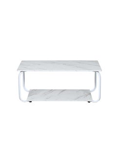 DANUBE HOME Rowan Coffee Table Multifunctional Living Room Desk Space Saving Center Table Modern Design Furniture For Home Living Room L 100 x W 48 x H 43 cm White  - Image 4