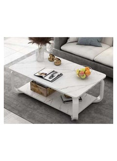 DANUBE HOME Rowan Coffee Table Multifunctional Living Room Desk Space Saving Center Table Modern Design Furniture For Home Living Room L 100 x W 48 x H 43 cm White  - Image 1