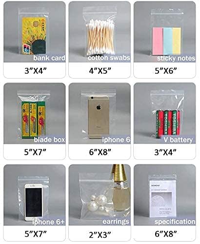 KAMAK Zip Lock Pouch Reusable Clear Plastic Bags Storage Pouches Press Seal Apply To Kitchen Storage Jewellery Packaging Office 100Pcs 5X6 Inch  - Image 2
