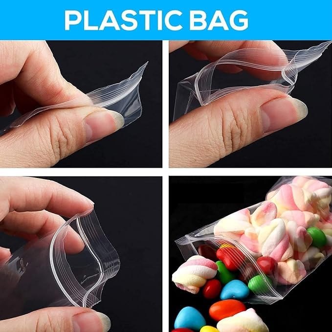 KAMAK Zip Lock Pouch Reusable Clear Plastic Bags Storage Pouches Press Seal Apply To Kitchen Storage Jewellery Packaging Office 100Pcs 5X6 Inch  - Image 4