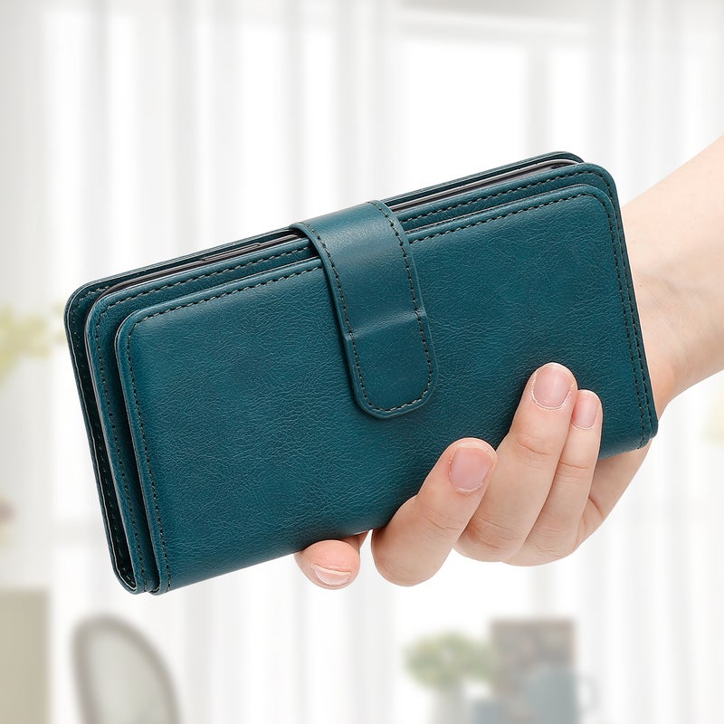 HuHa Case Cover For Honor 200 Lite Global Multi-Function Wallet 10 Card Slots Leather Phone Case(Dark Green) - Image 2