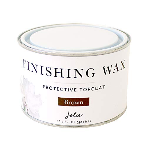 Jolie Finishing Wax - Protective topcoat Paint - Use on interior furniture, cabinets, walls, and accessories- Odor-Free,Non-Hazardous-Brown-500ml - Image 1
